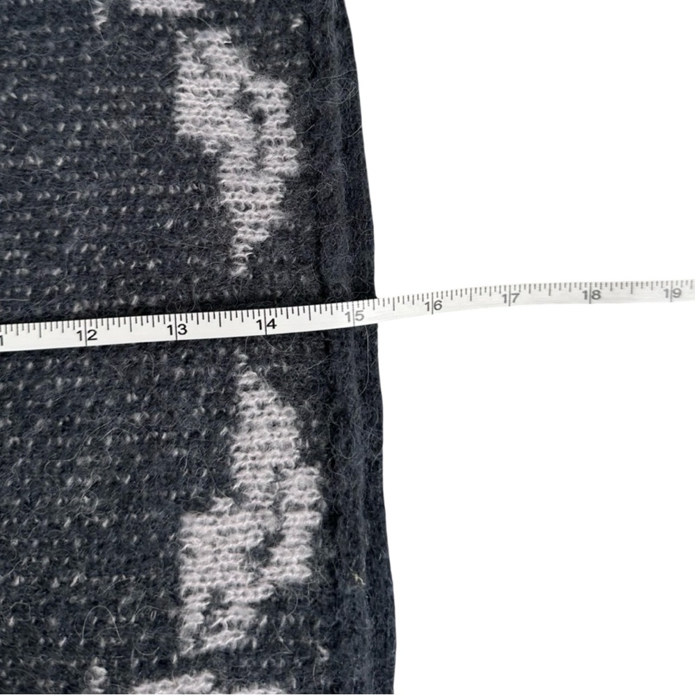 Free People Purple Rain Gray Floral Knit Wool Blend Cropped Sweater Size Medium - Picture 7 of 7